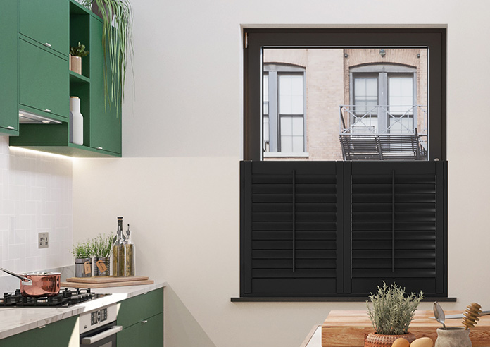 Bromley, Midnight Black - Cafe Style Plantation Shutter - Image 6